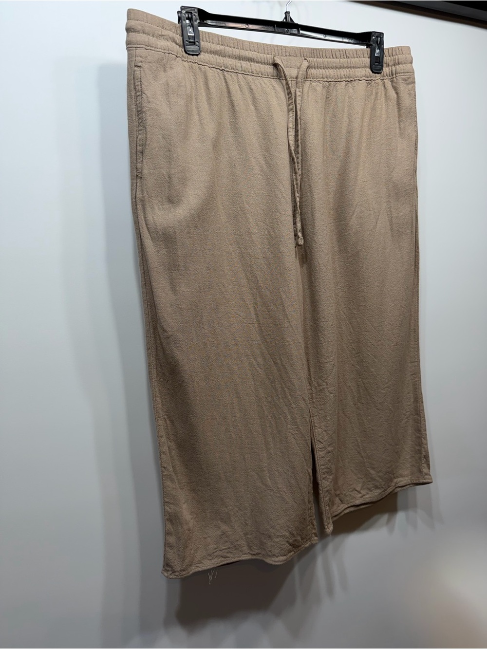 Sonoma Beige Wide-Leg Drawstring Crop Pants - Picture 4 of 11
